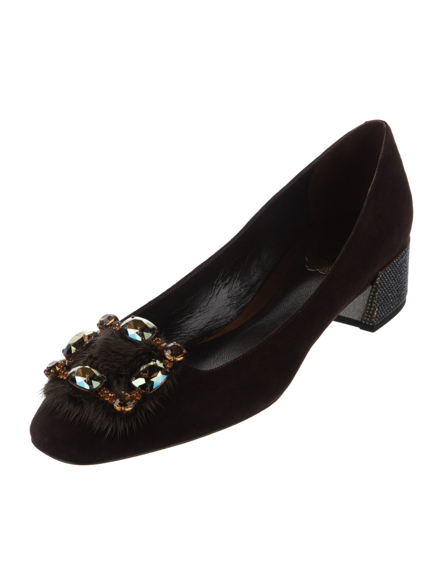 René Caovilla Suede Crystal Embellishments Flats w/ Tags