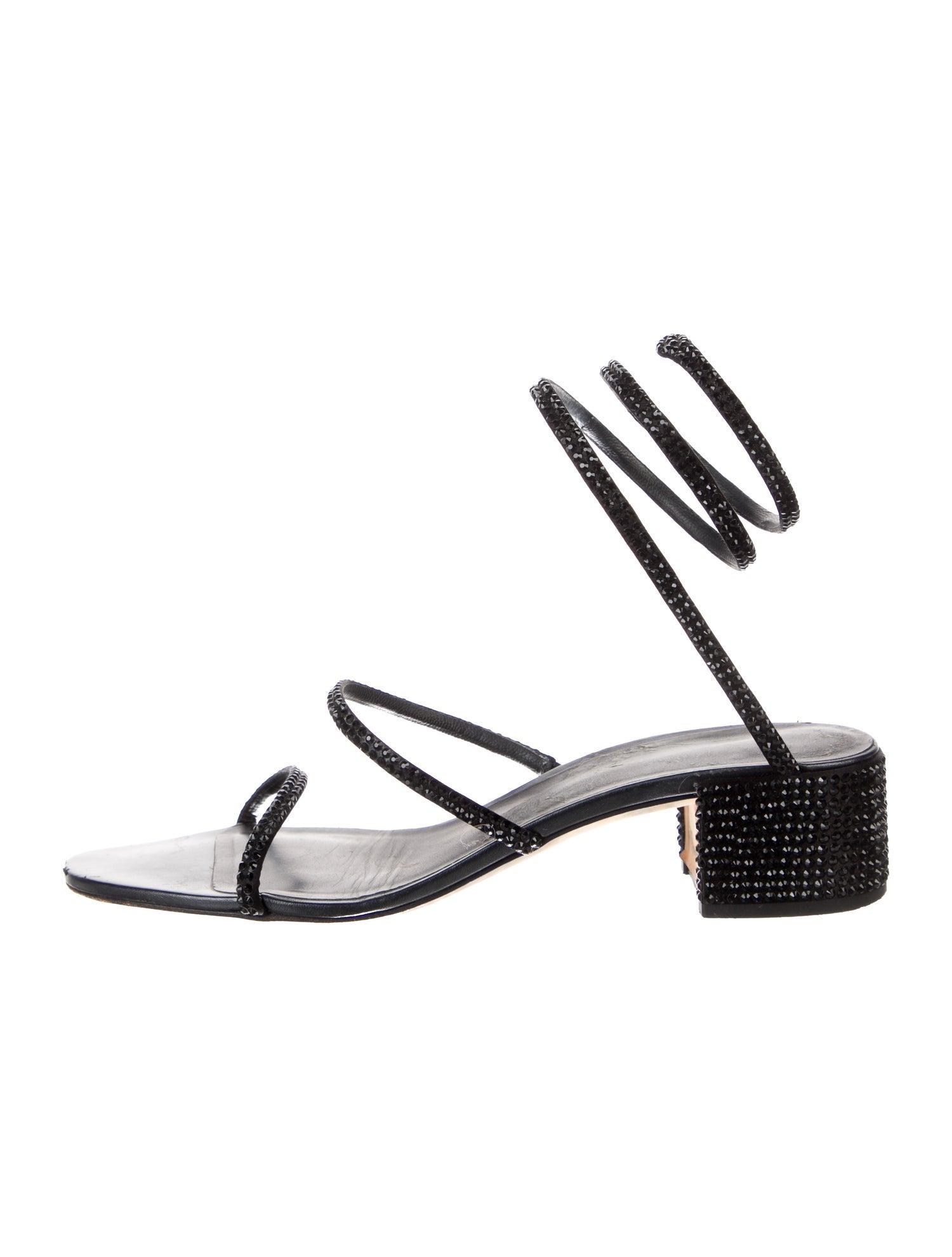 René Caovilla Crystal Embellishments Slingback Sandals