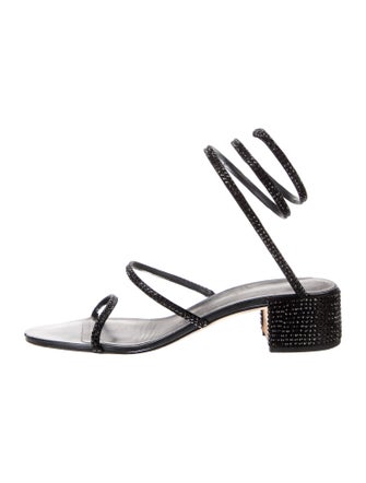 René Caovilla Crystal Embellishments Slingback Sandals