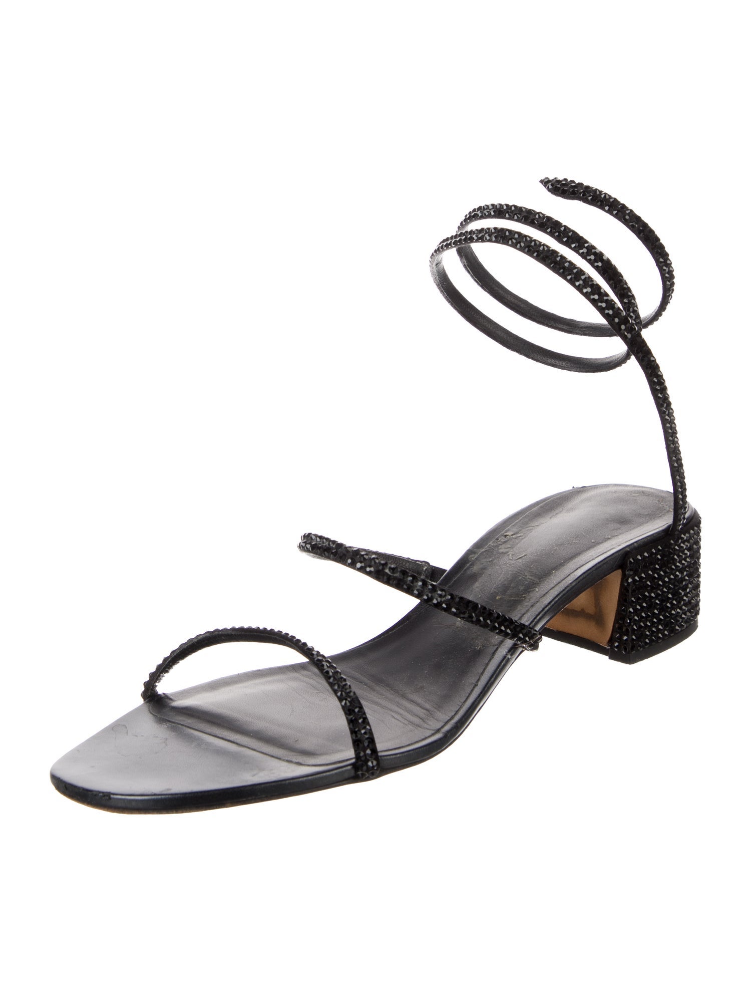 René Caovilla Crystal Embellishments Slingback Sandals