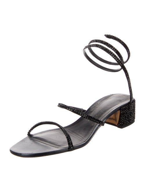 René Caovilla Crystal Embellishments Slingback Sandals