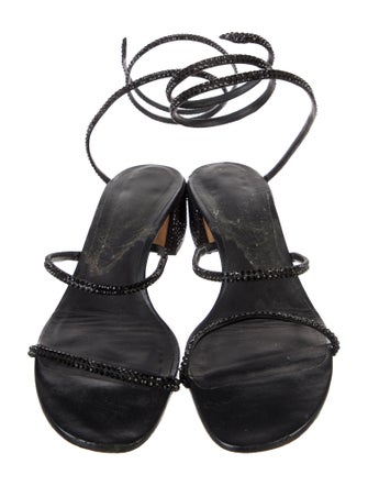 René Caovilla Crystal Embellishments Slingback Sandals