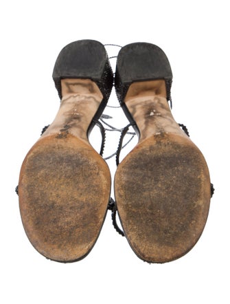 René Caovilla Crystal Embellishments Slingback Sandals