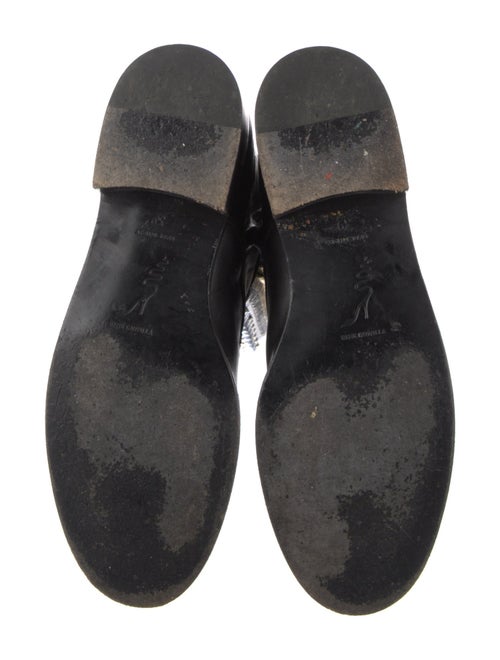 René Caovilla Leather Patterned Combat Boots