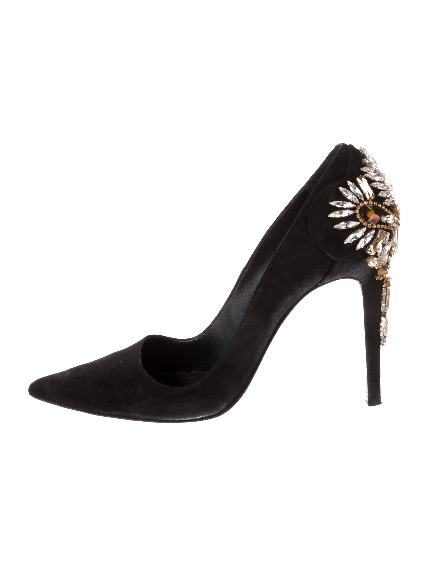 René Caovilla Suede Glitter Accents Pumps