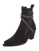 René Caovilla Suede Crystal Embellishments Sock Boots