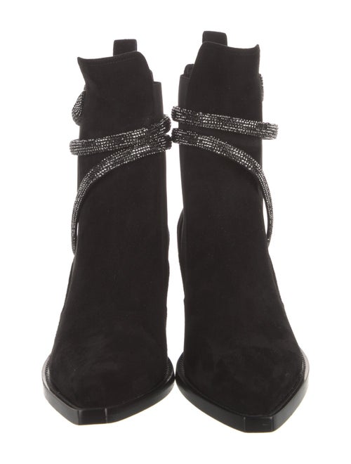 René Caovilla Suede Crystal Embellishments Sock Boots