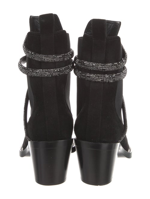 René Caovilla Suede Crystal Embellishments Sock Boots