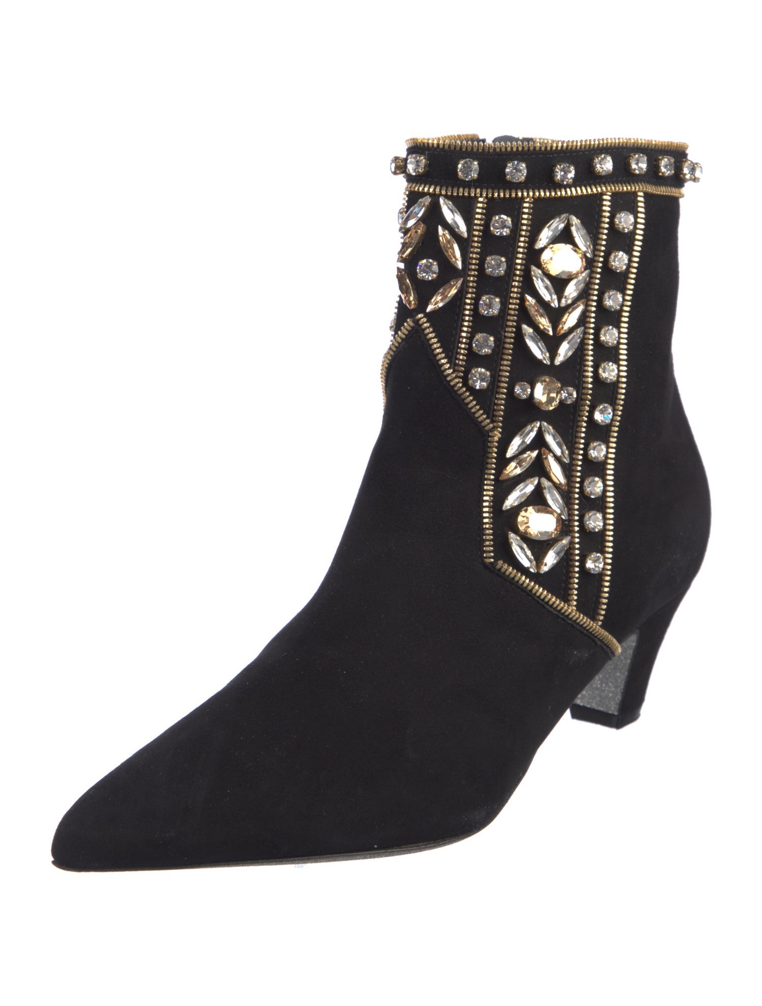 René Caovilla Suede Crystal Embellishments Boots