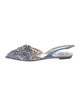 René Caovilla Lace Lace Pattern Slingback Flats