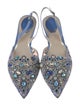 René Caovilla Lace Lace Pattern Slingback Flats