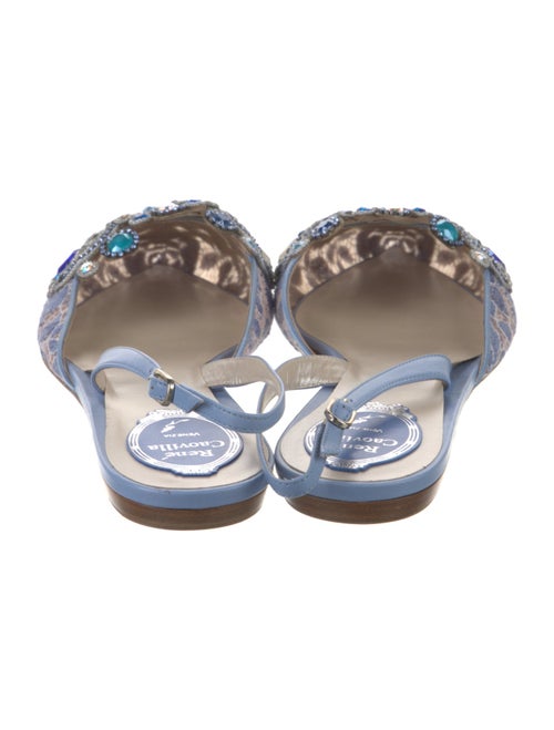 René Caovilla Lace Lace Pattern Slingback Flats
