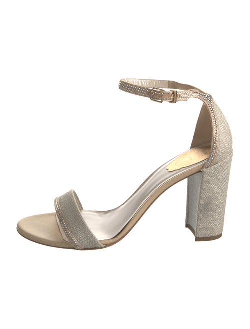 René Caovilla Canvas Crystal Embellishments Sandals