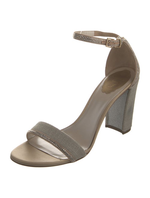 René Caovilla Canvas Crystal Embellishments Sandals