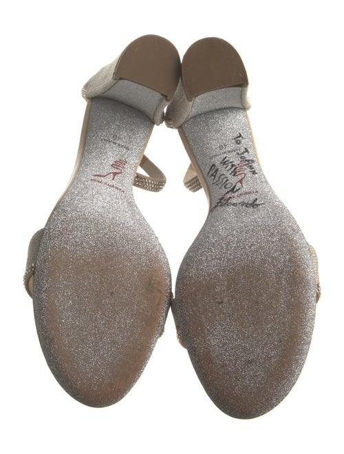 René Caovilla Canvas Crystal Embellishments Sandals
