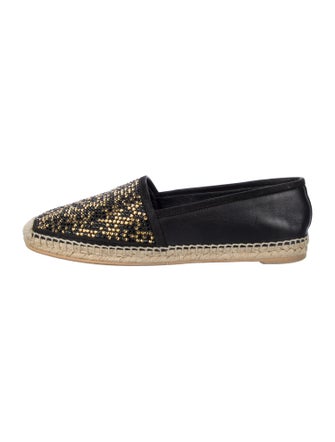 René Caovilla Leather Printed Espadrilles