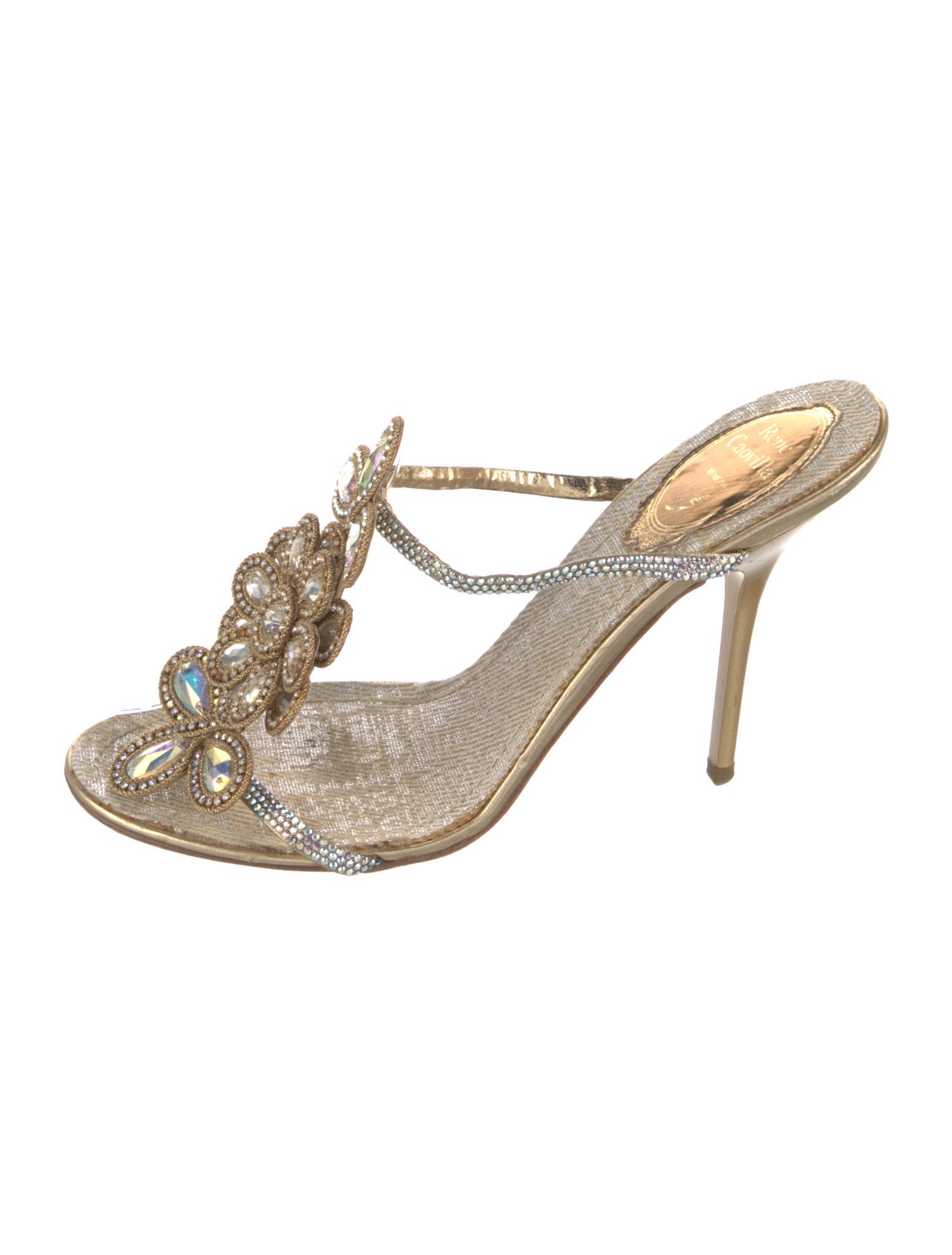 René Caovilla Crystal Embellishments Sandals