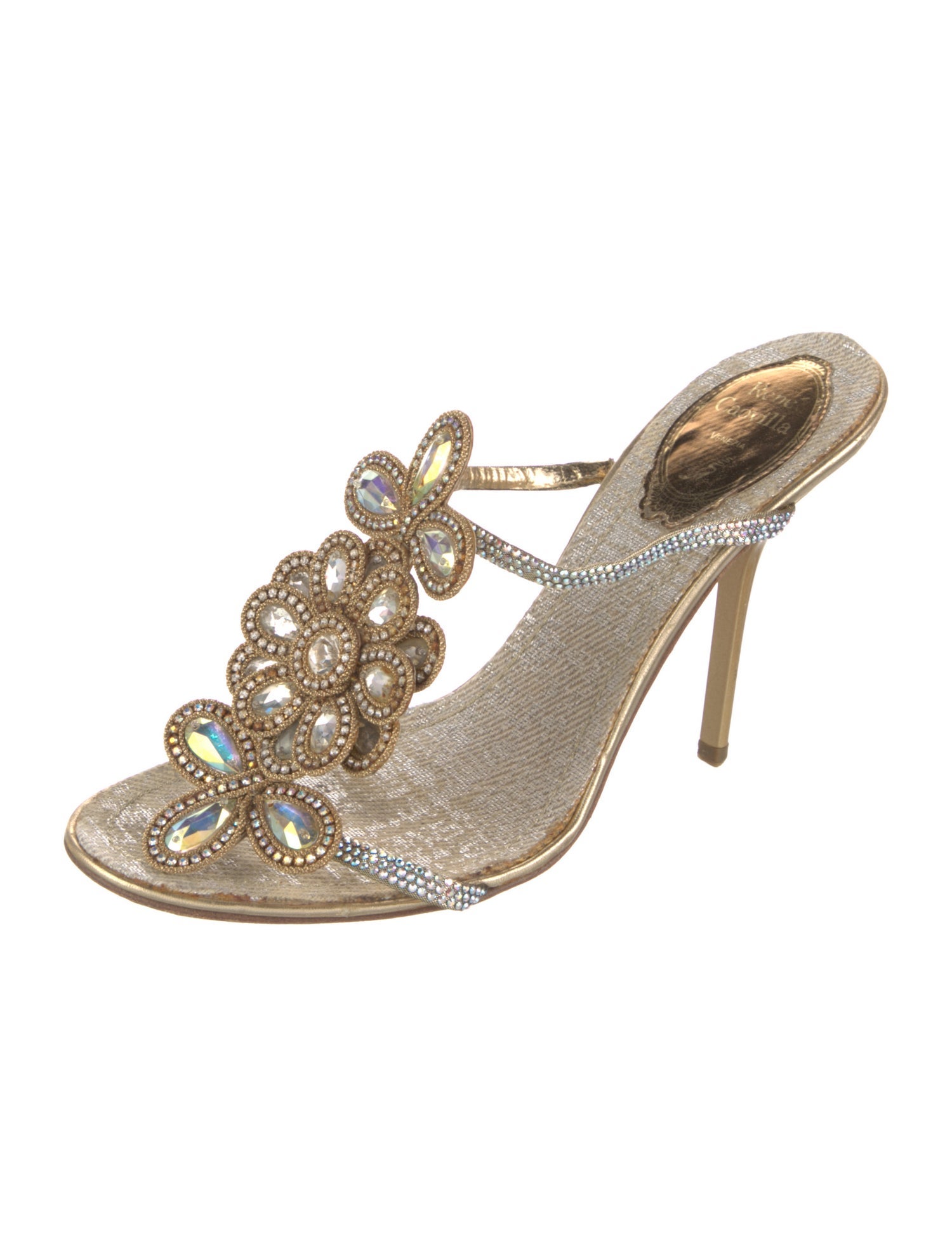 René Caovilla Crystal Embellishments Sandals