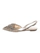 René Caovilla Lace Pattern Crystal Embellishments Slingback Flats