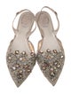 René Caovilla Lace Pattern Crystal Embellishments Slingback Flats