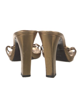 René Caovilla Leather Slides