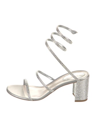 René Caovilla Leather Patterned Gladiator Sandals