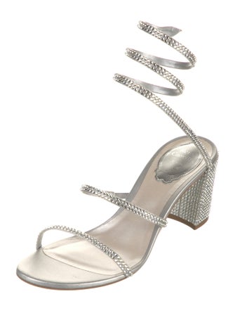 René Caovilla Leather Patterned Gladiator Sandals