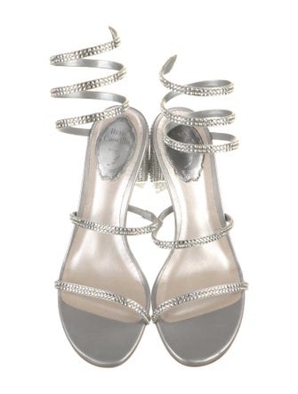 René Caovilla Leather Patterned Gladiator Sandals