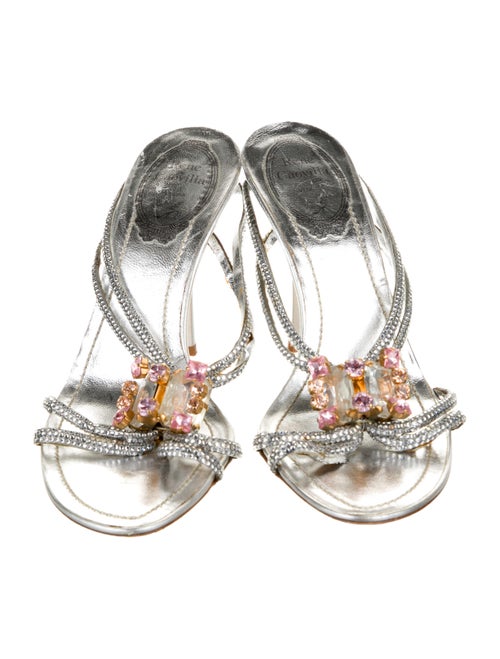 René Caovilla Leather Slides