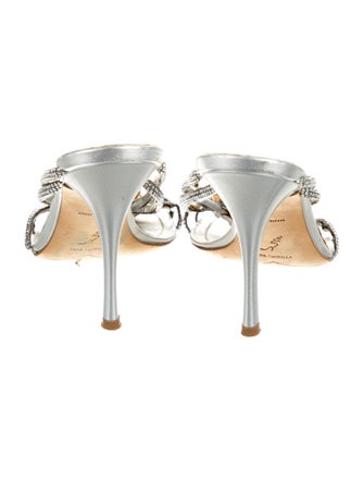 René Caovilla Leather Slides