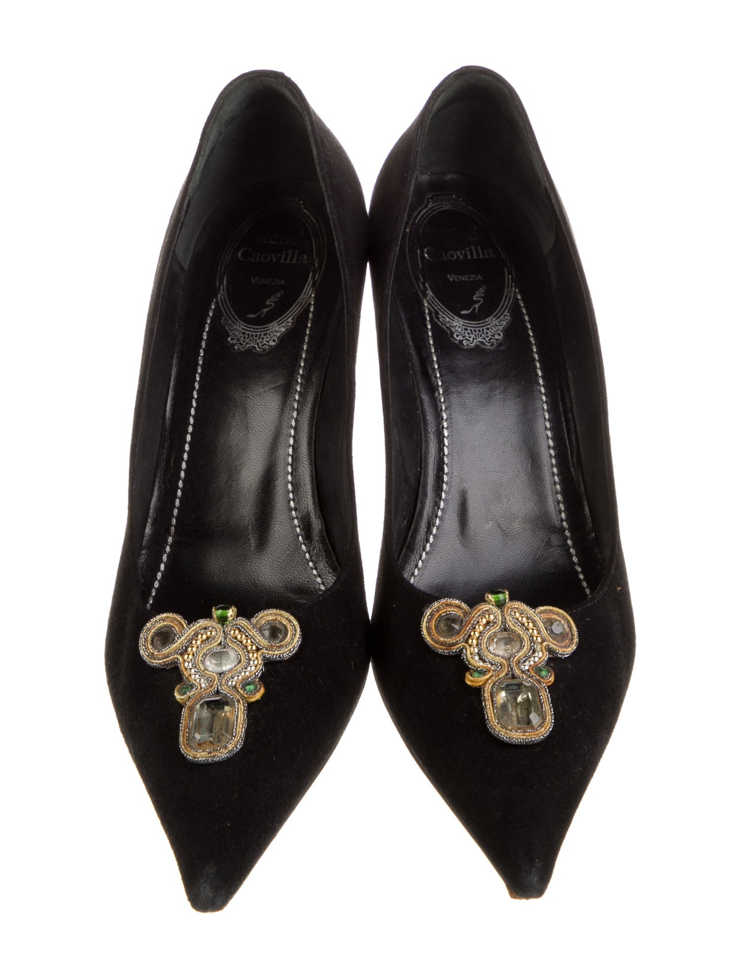 René Caovilla Suede Pumps