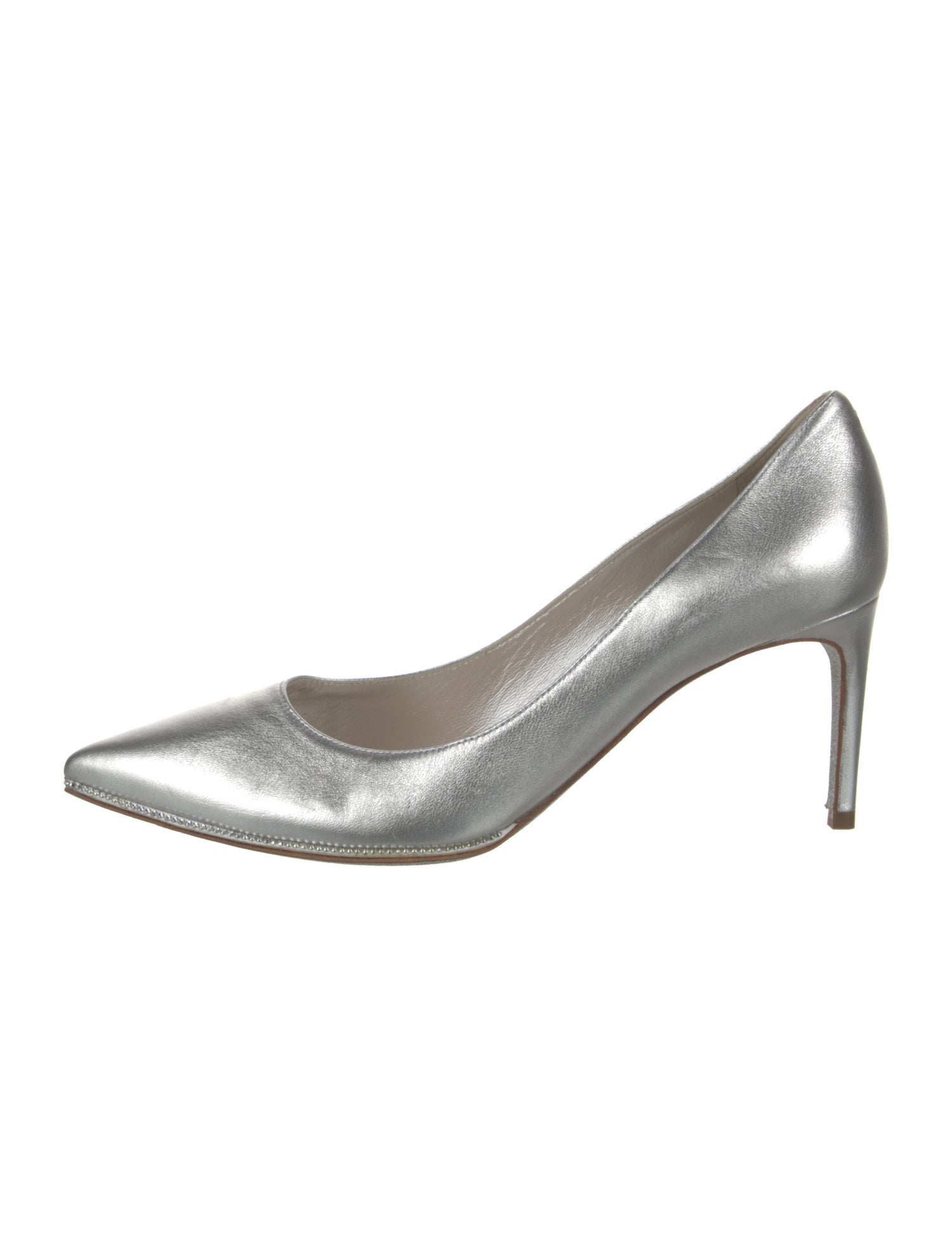 René Caovilla Satin Crystal Embellishments Pumps