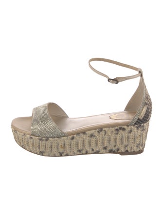 René Caovilla Snakeskin Animal Print Espadrilles