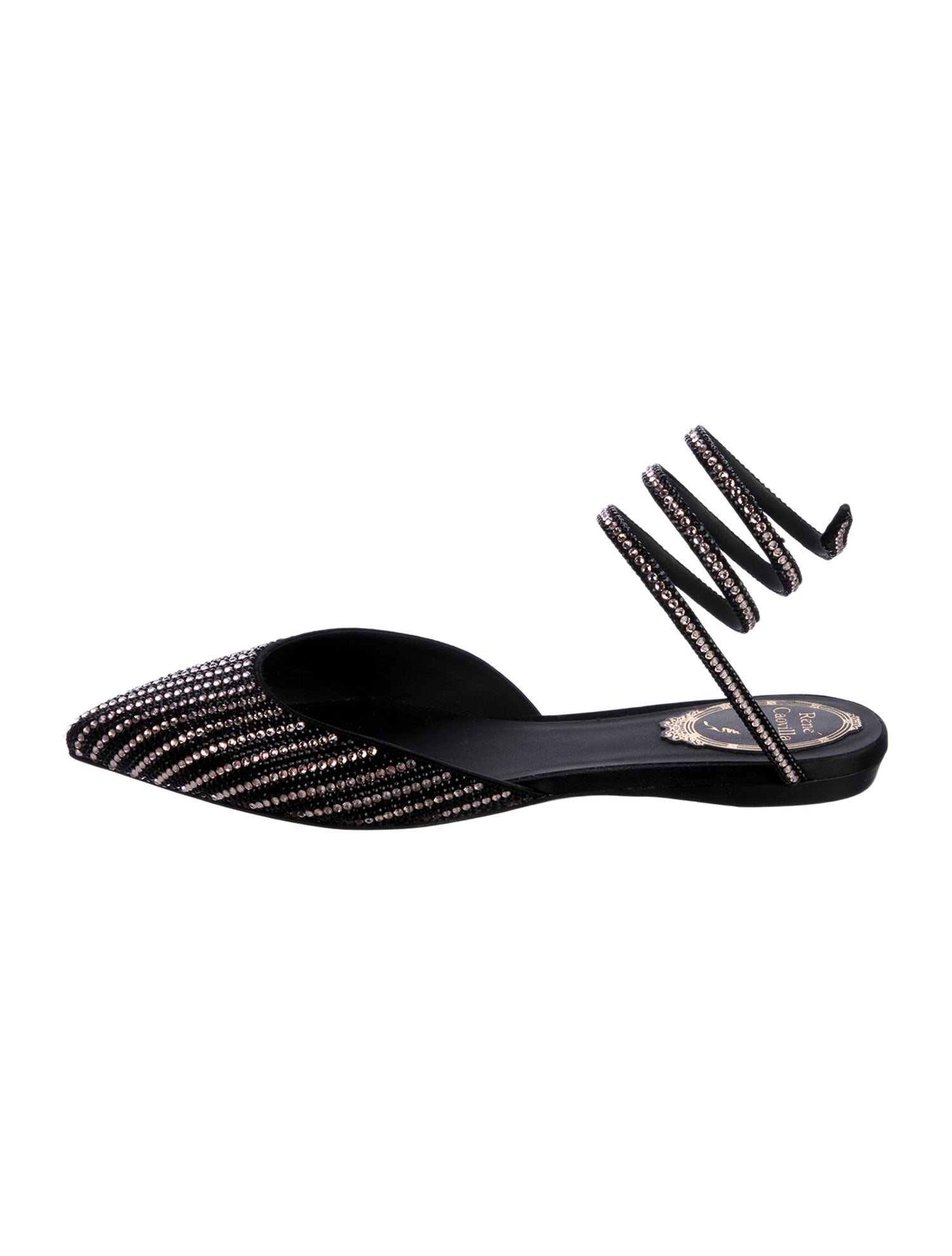 René Caovilla Leather Mules