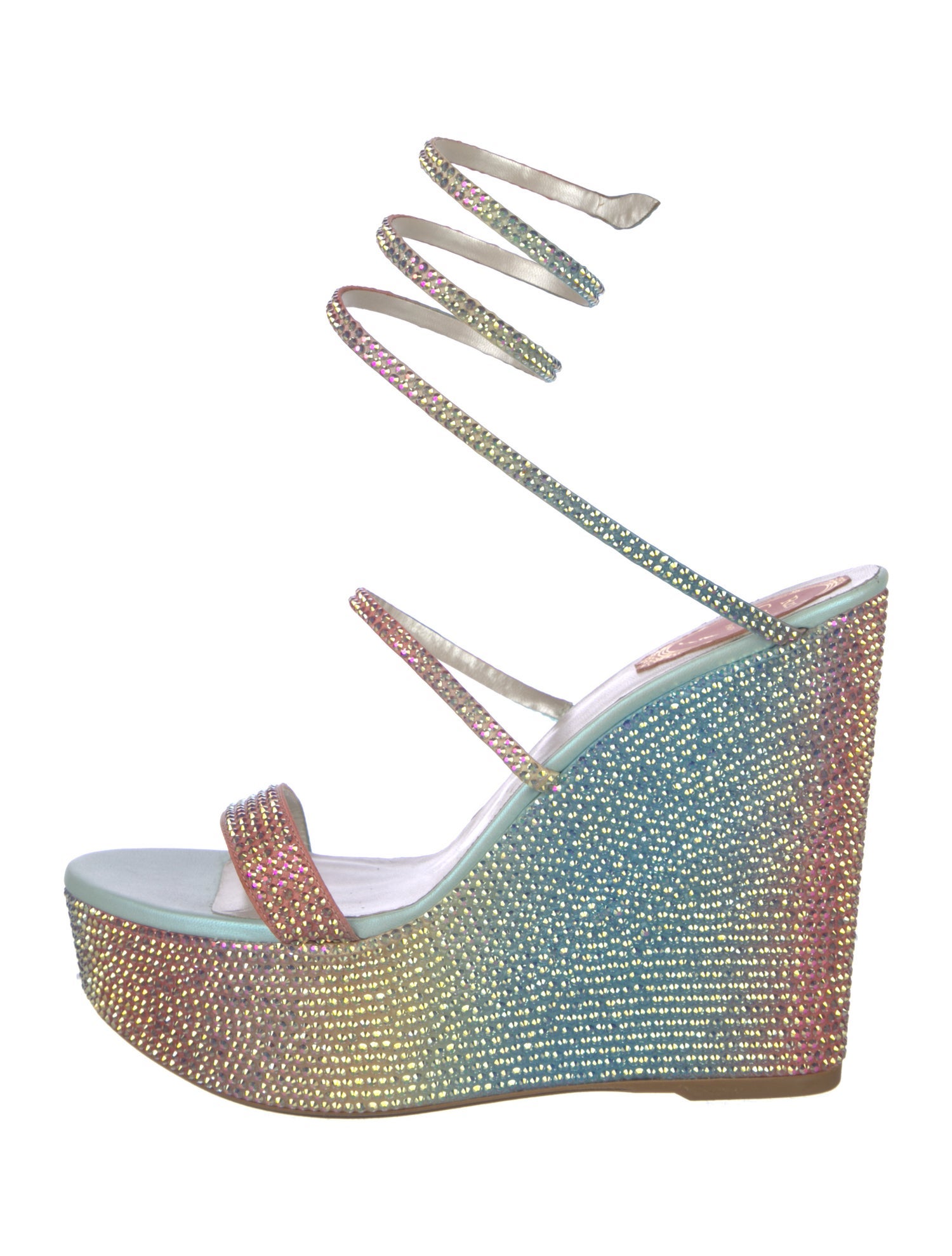 René Caovilla Colorblock Pattern Sandals