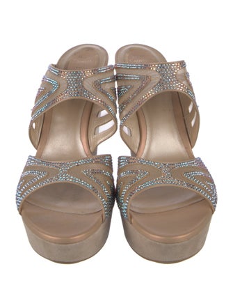 René Caovilla Mesh Mesh Accents Slides