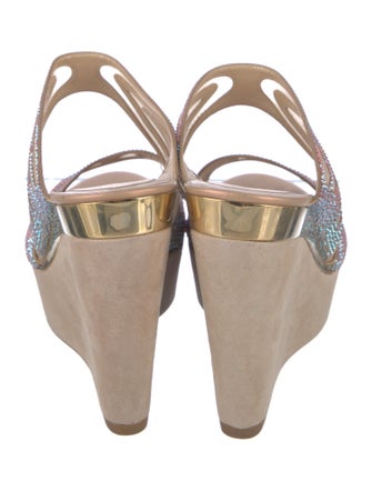René Caovilla Mesh Mesh Accents Slides