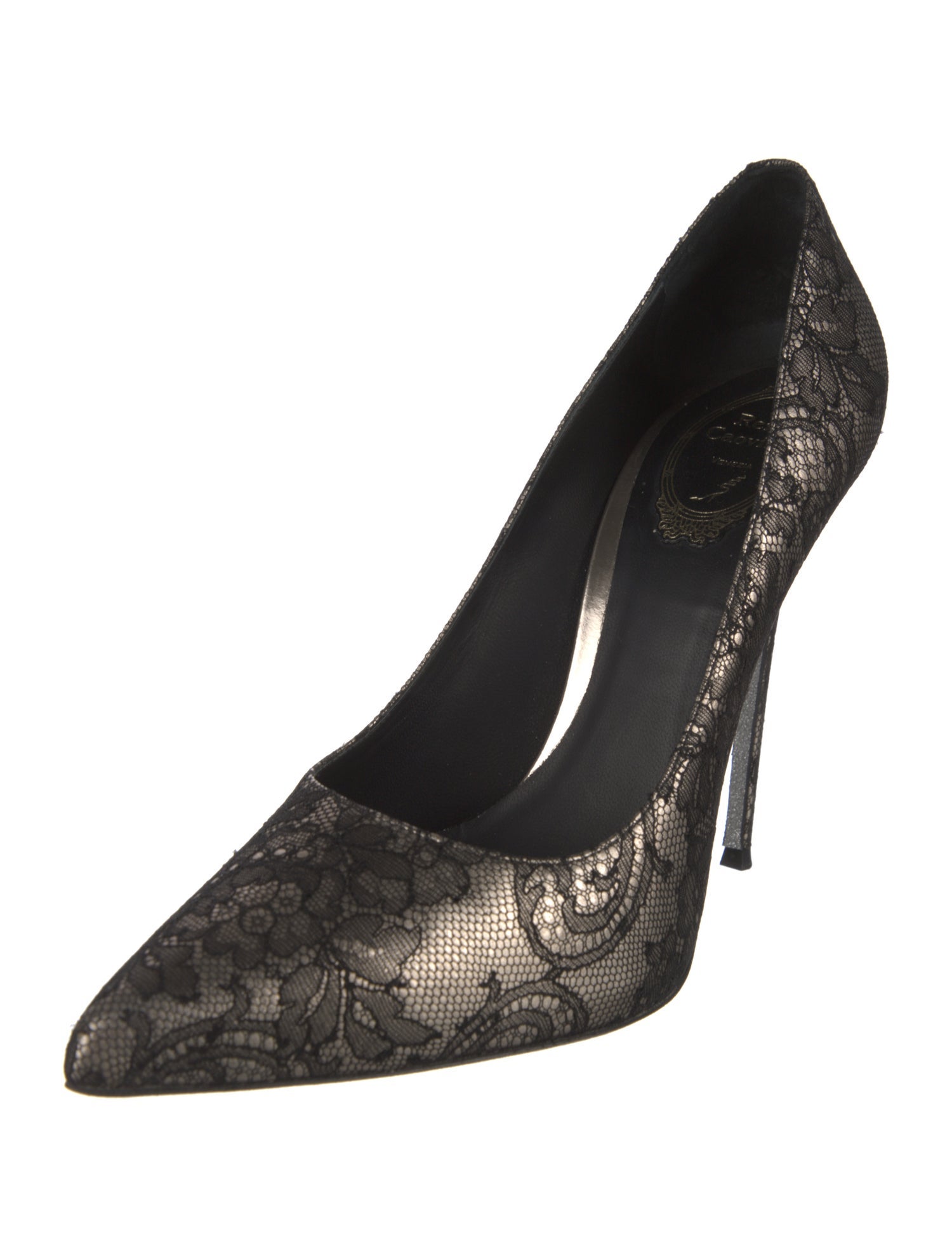 René Caovilla Lace Lace Pattern Pumps