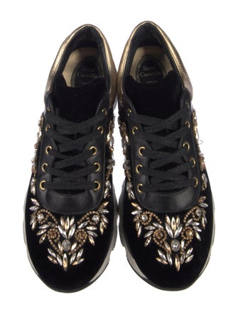 René Caovilla Velvet Printed Sneakers