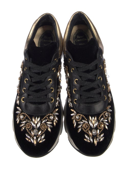 René Caovilla Velvet Printed Sneakers
