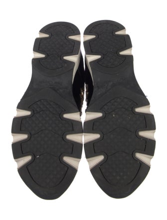 René Caovilla Velvet Printed Sneakers