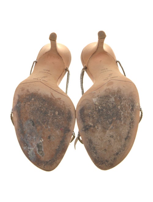 René Caovilla Satin Crystal Embellishments Slides