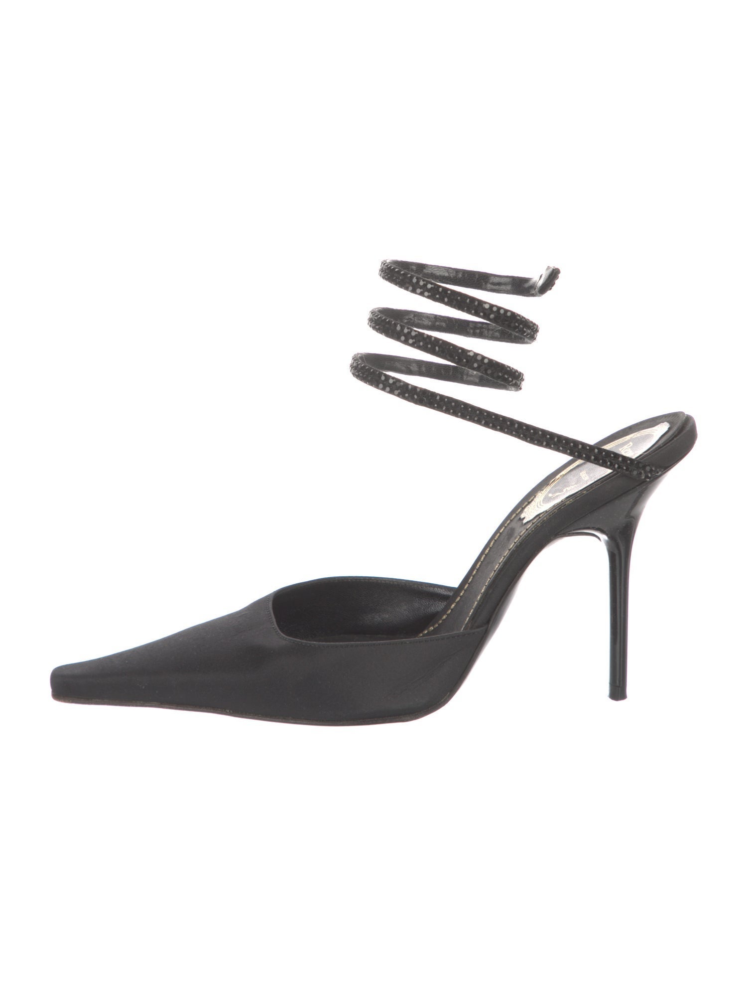 René Caovilla Satin Printed Slingback Sandals