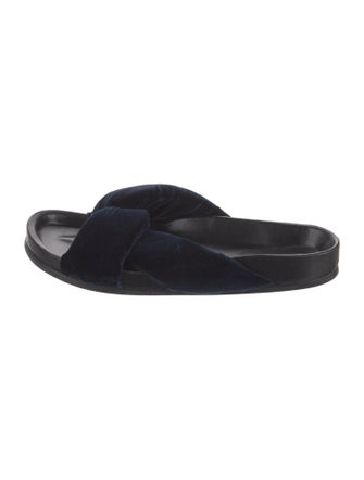René Caovilla Velvet Slides