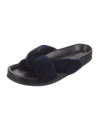 René Caovilla Velvet Slides