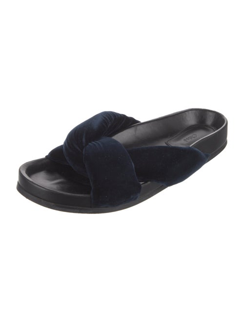 René Caovilla Velvet Slides