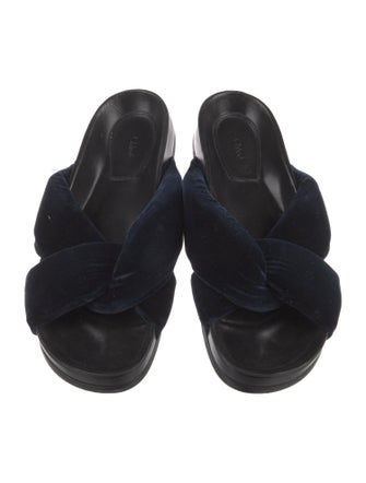 René Caovilla Velvet Slides