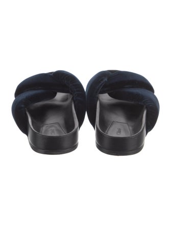René Caovilla Velvet Slides