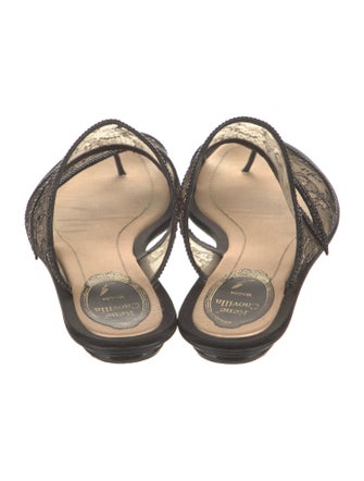 René Caovilla Lace Lace Pattern Slides