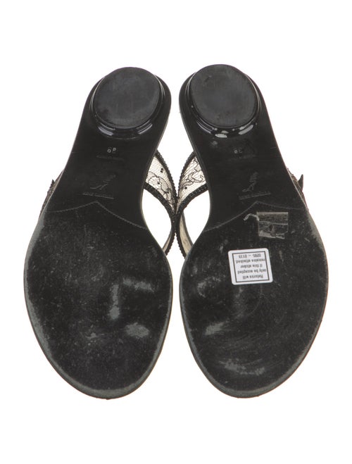 René Caovilla Lace Lace Pattern Slides